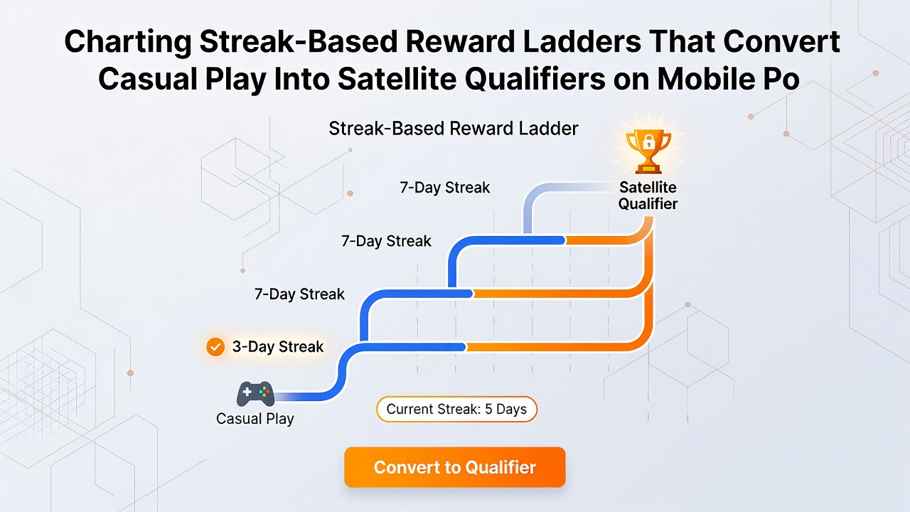 Belohnungsleiter mit Satellite-Qualifikationen in einer Poker-App