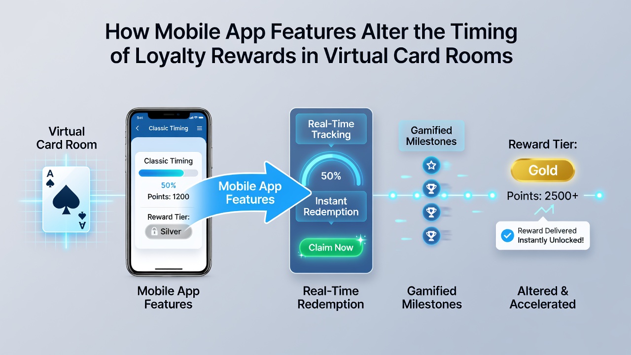 Diagramm zeigt Veränderungen im Zeitpunkt von Treuebelohnungen durch mobile Features in Kartenzimmern