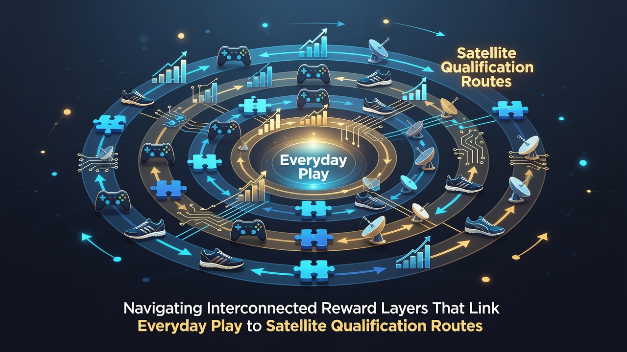 Visualisierung von Satellite-Qualifikationsrouten und vernetzten Belohnungslayern in Poker-Netzwerken